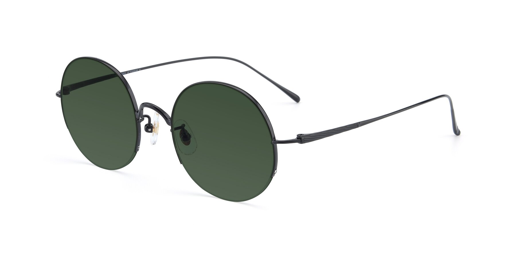 Angle of Harry in Matte Black with Green Tinted Lenses