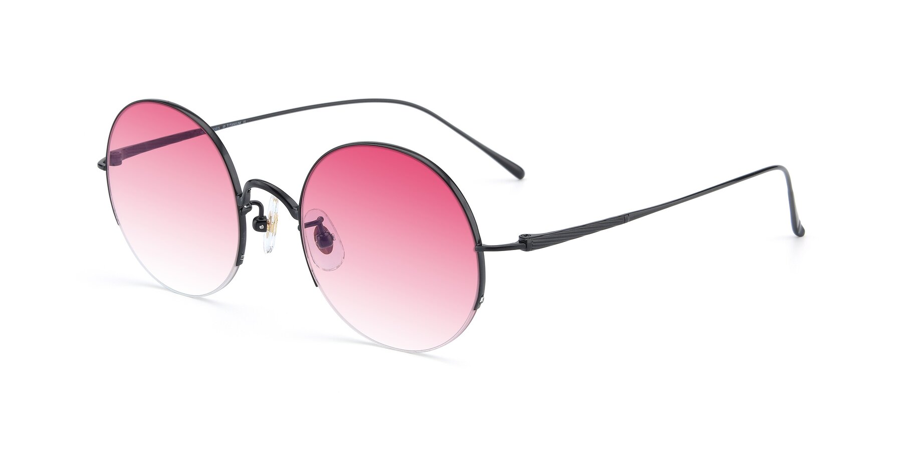 Angle of Harry in Matte Black with Pink Gradient Lenses