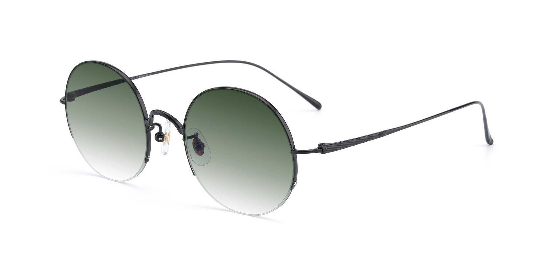 Angle of Harry in Matte Black with Green Gradient Lenses