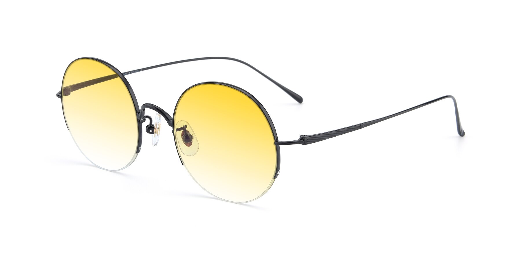 Angle of Harry in Matte Black with Yellow Gradient Lenses