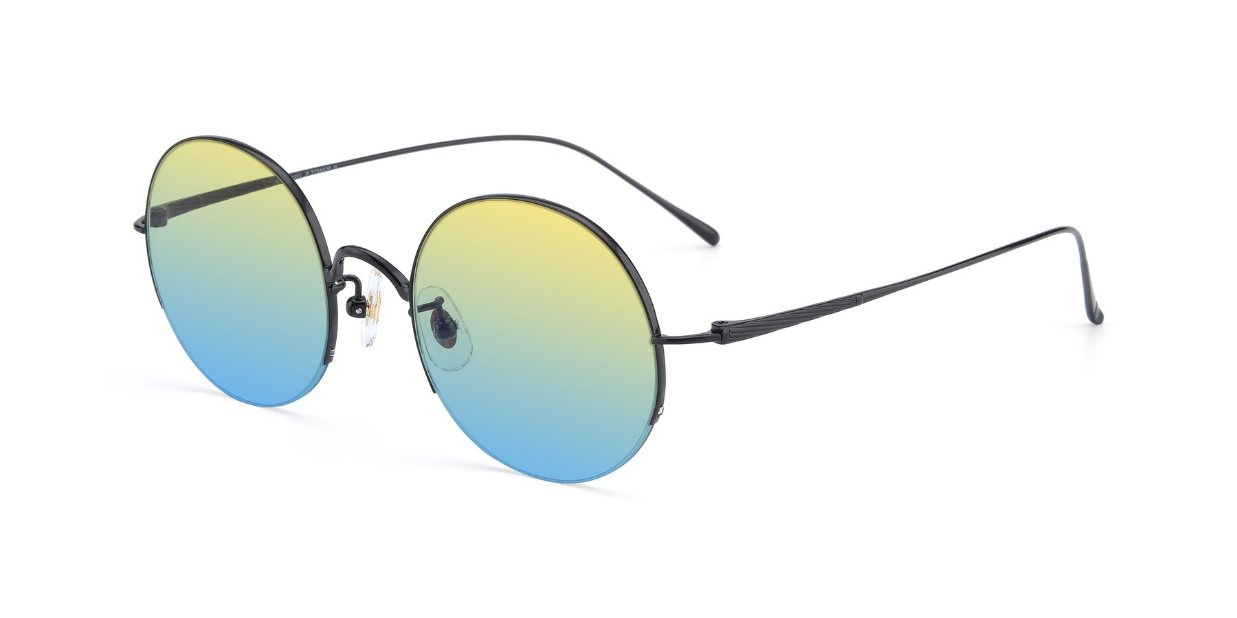 Angle of Harry in Matte Black with Yellow / Blue Gradient Lenses