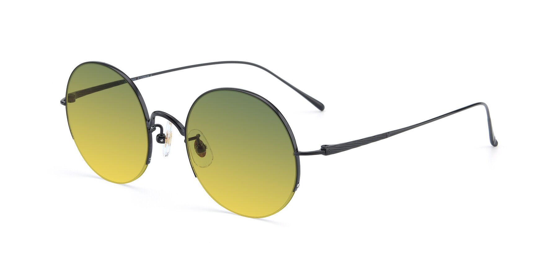 Angle of Harry in Matte Black with Green / Yellow Gradient Lenses