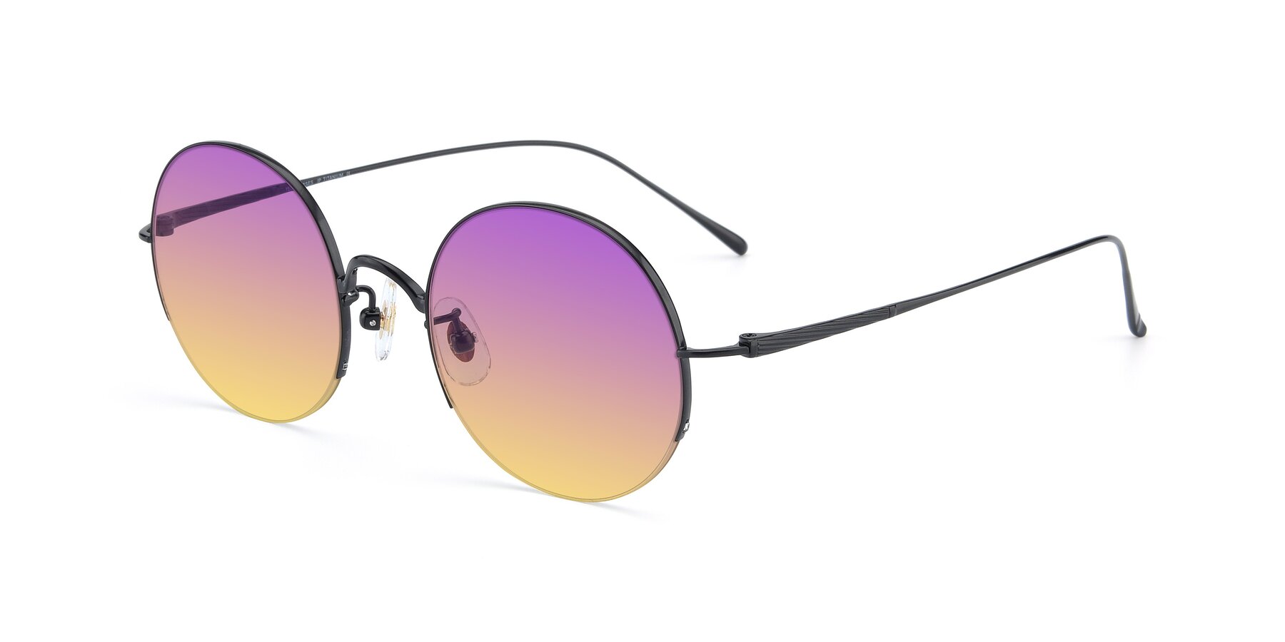 Angle of Harry in Matte Black with Purple / Yellow Gradient Lenses