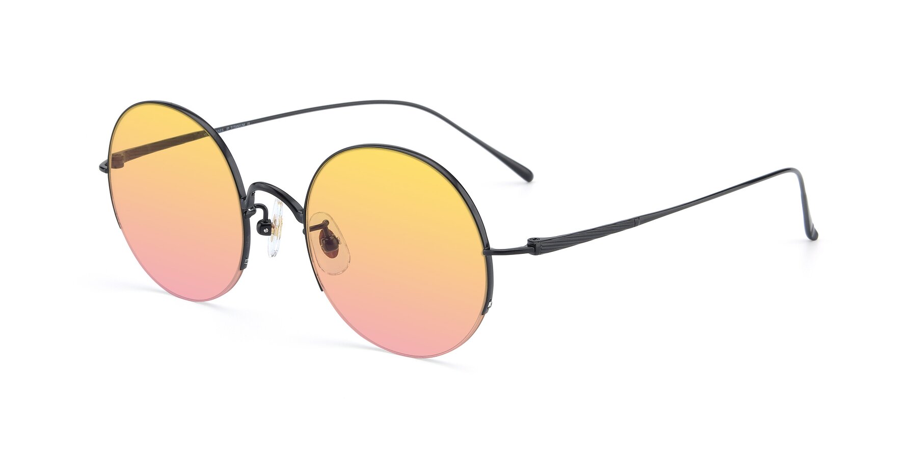 Angle of Harry in Matte Black with Yellow / Pink Gradient Lenses