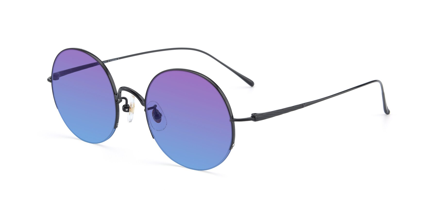 Angle of Harry in Matte Black with Purple / Blue Gradient Lenses