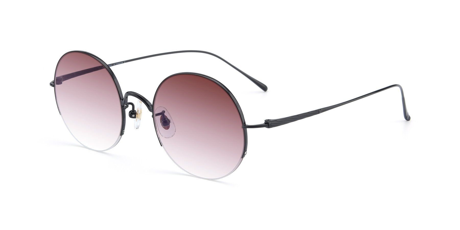 Angle of Harry in Matte Black with Garnet Gradient Lenses