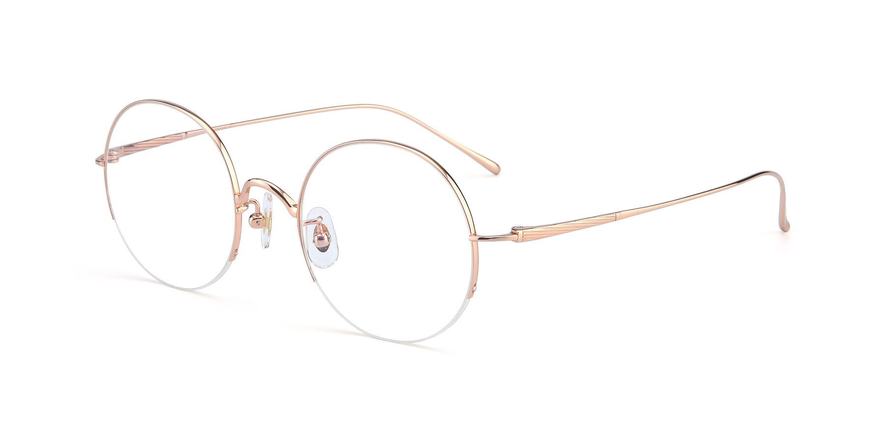 Angle of Harry in Rose Gold with Clear Blue Light Blocking Lenses