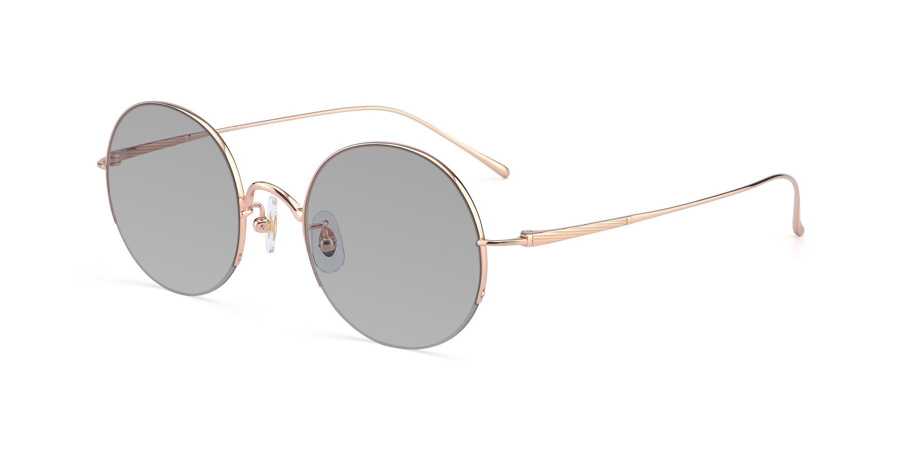 Angle of Harry in Rose Gold with Light Gray Tinted Lenses