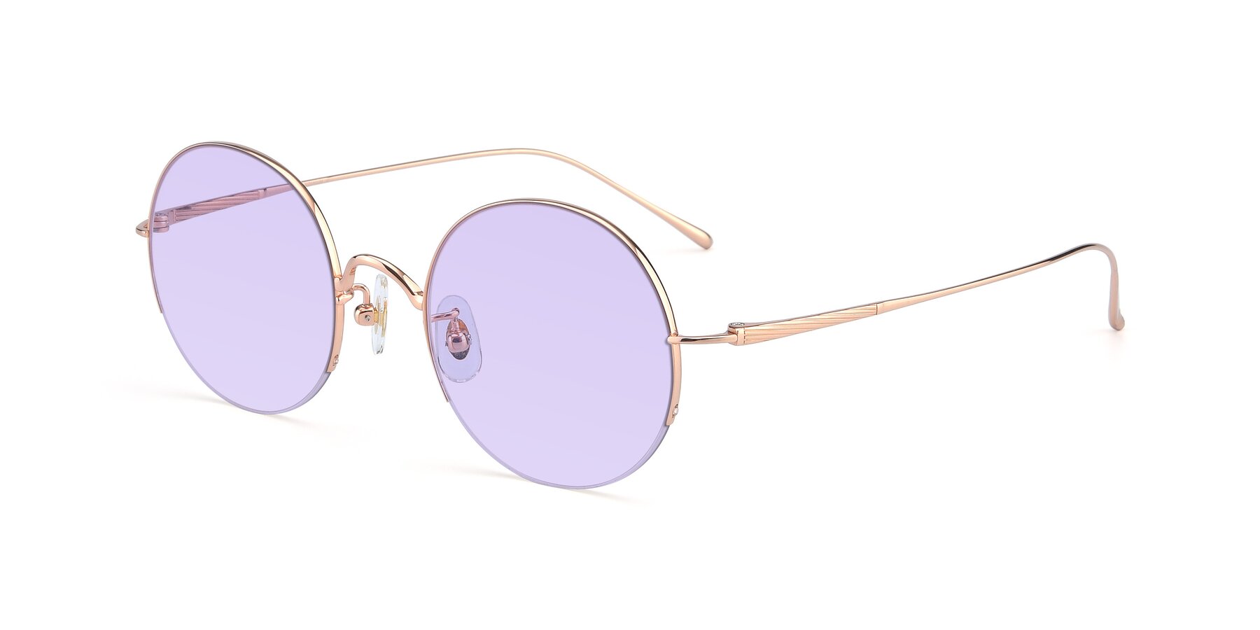 Angle of Harry in Rose Gold with Light Purple Tinted Lenses