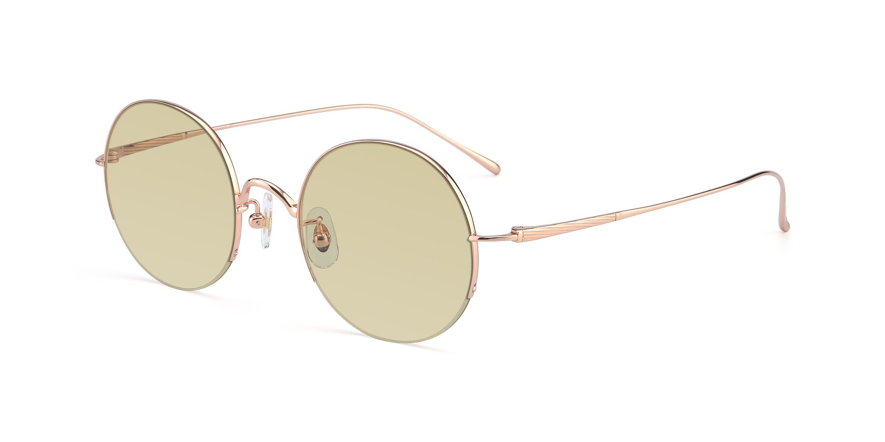Angle of Harry in Rose Gold with Light Champagne Tinted Lenses