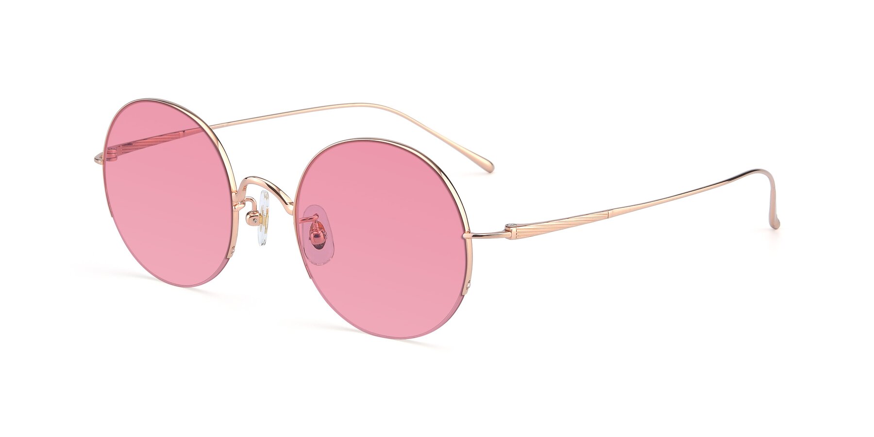 Angle of Harry in Rose Gold with Pink Tinted Lenses