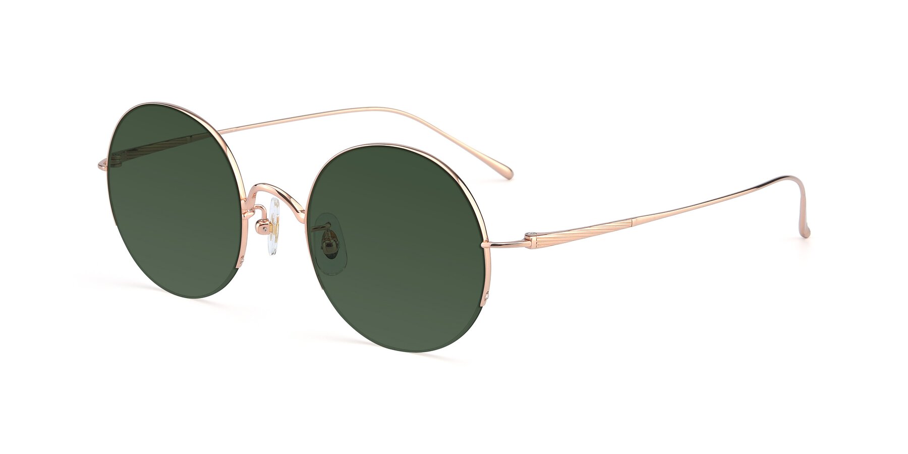 Angle of Harry in Rose Gold with Green Tinted Lenses