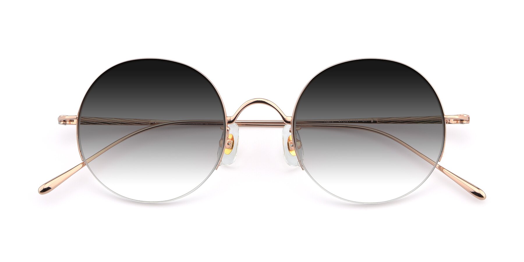 Folded Front of Harry in Rose Gold with Gray Gradient Lenses