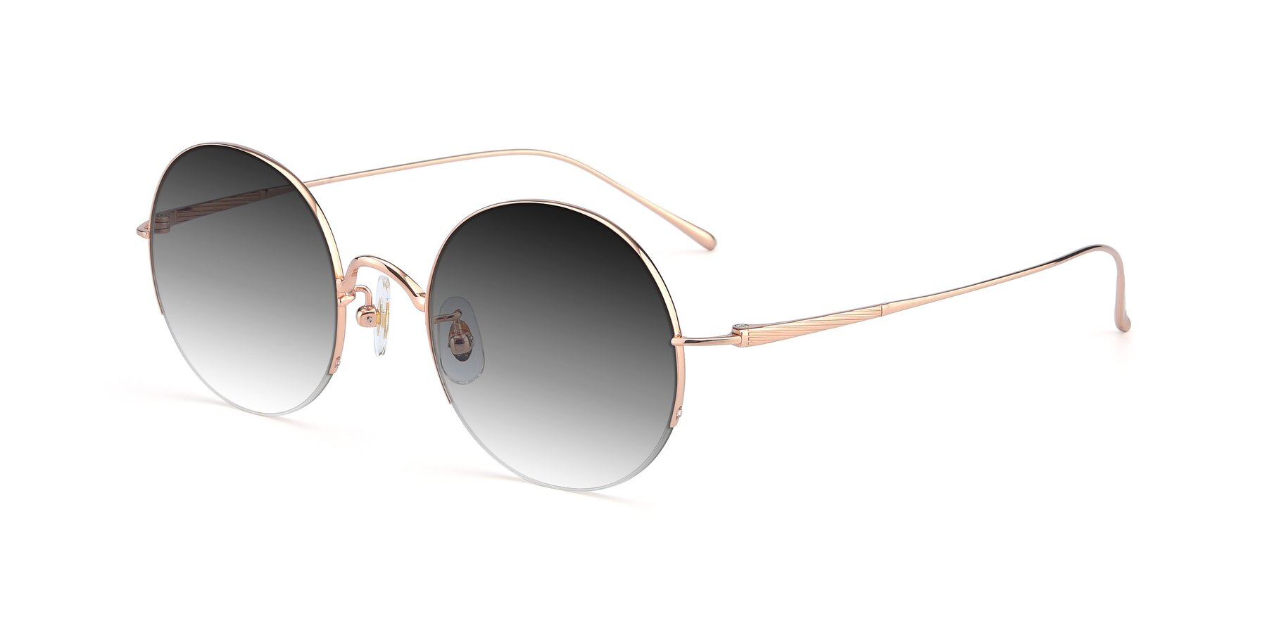 Angle of Harry in Rose Gold with Gray Gradient Lenses