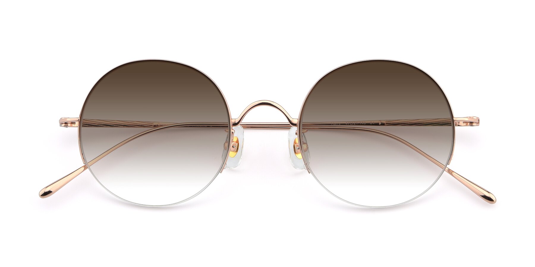 Folded Front of Harry in Rose Gold with Brown Gradient Lenses