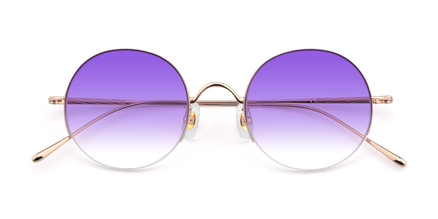 Folded Front of Harry in Rose Gold with Purple Gradient Lenses