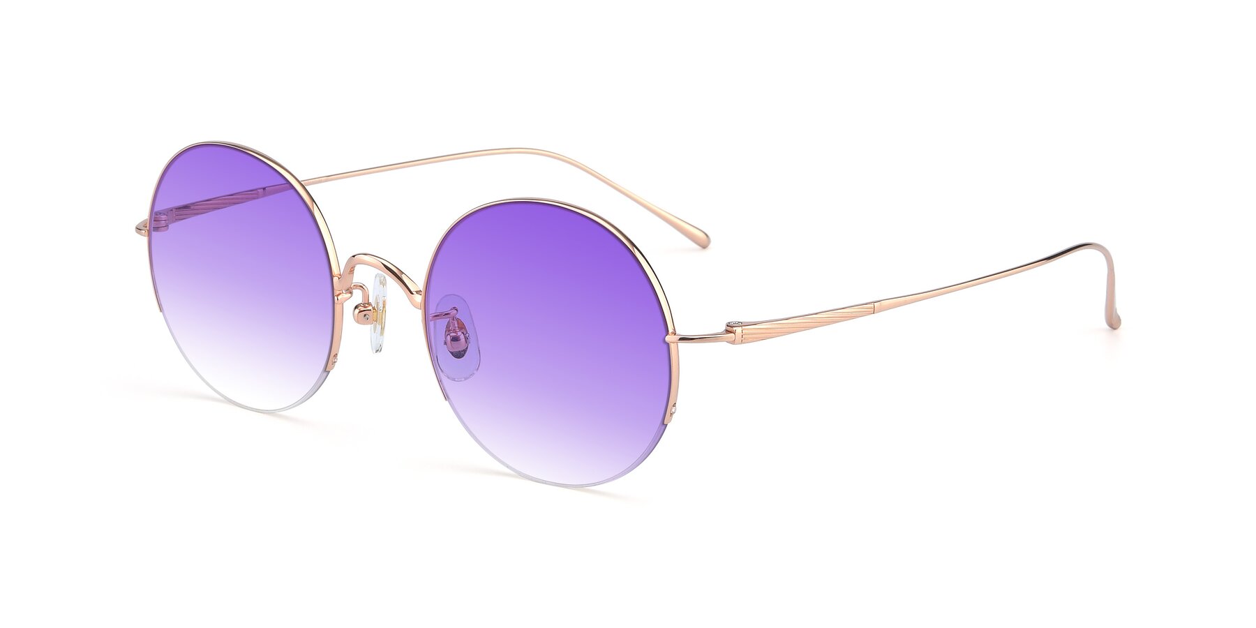 Angle of Harry in Rose Gold with Purple Gradient Lenses