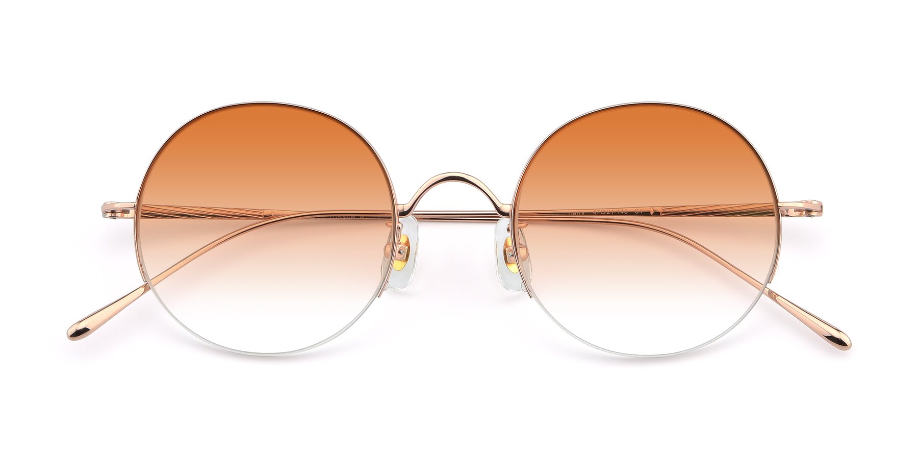 Folded Front of Harry in Rose Gold with Orange Gradient Lenses