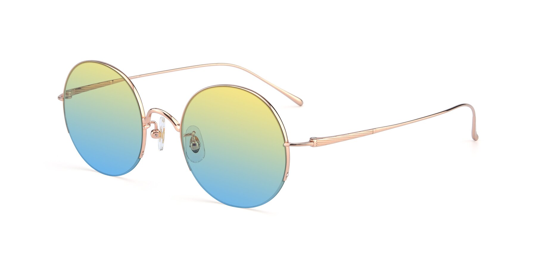 Angle of Harry in Rose Gold with Yellow / Blue Gradient Lenses