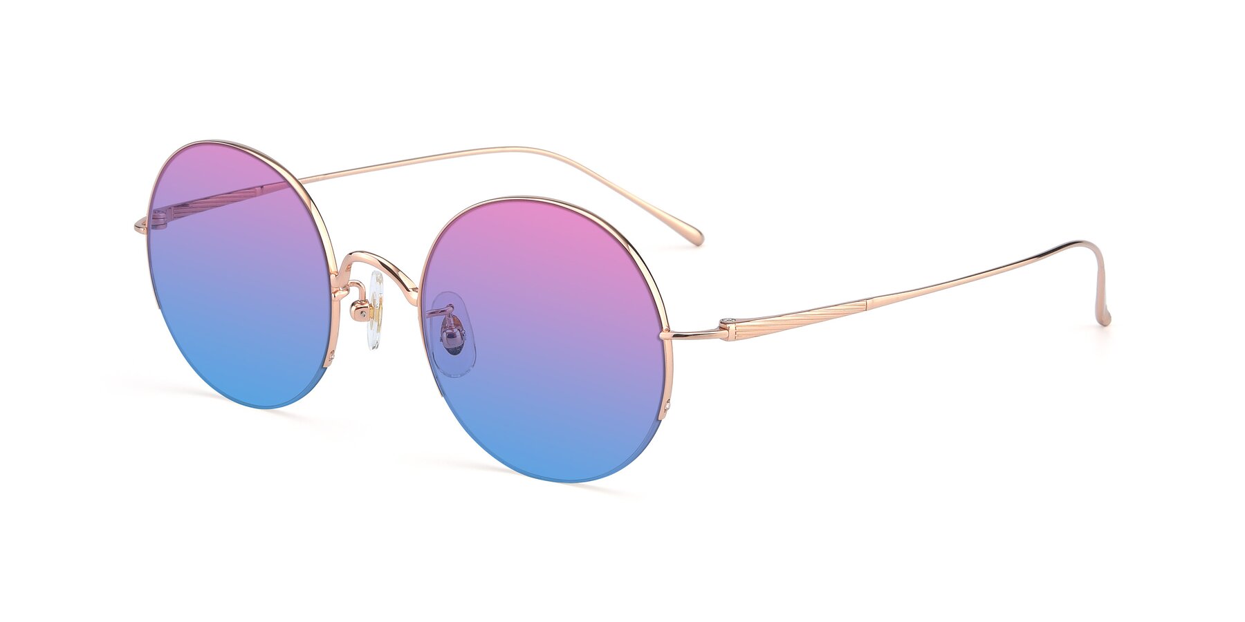 Angle of Harry in Rose Gold with Pink / Blue Gradient Lenses