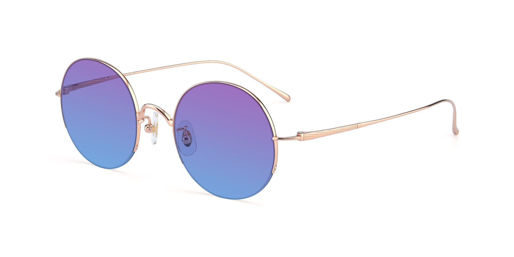 Angle of Harry in Rose Gold with Purple / Blue Gradient Lenses