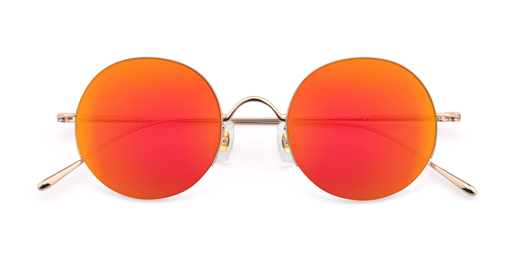 Folded Front of Harry in Rose Gold with Red Gold Mirrored Lenses