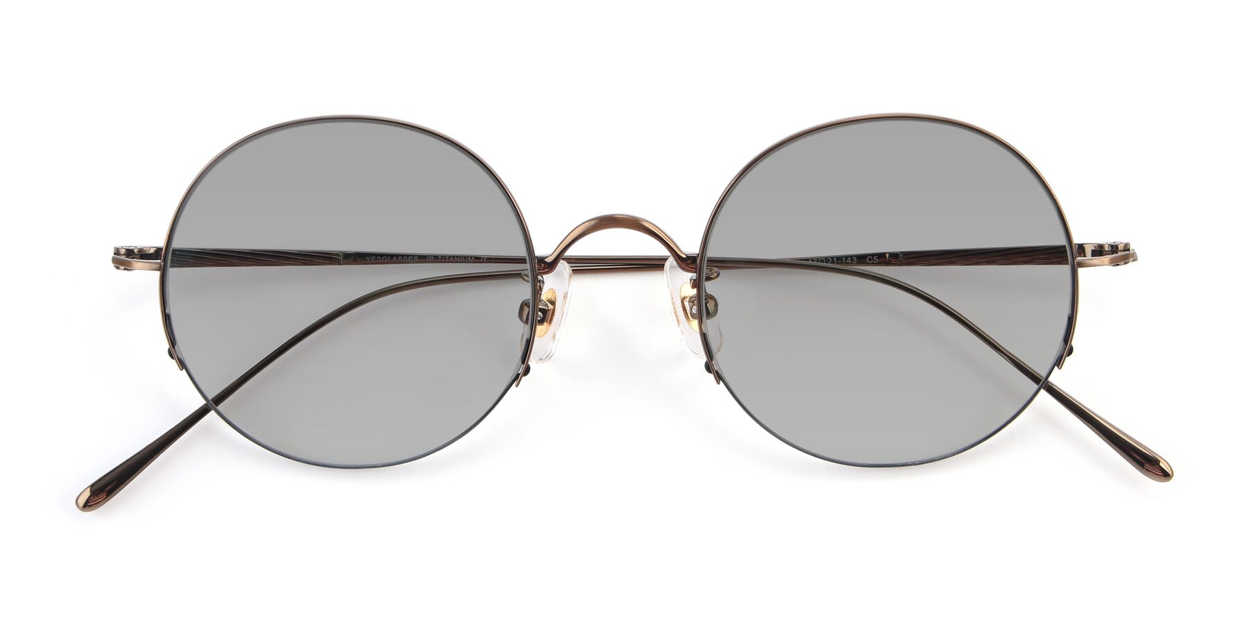 Folded Front of Harry in Bronze with Light Gray Tinted Lenses