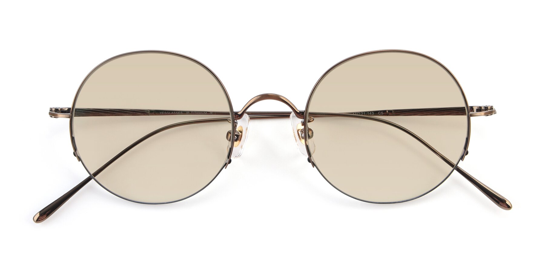 Folded Front of Harry in Bronze with Light Brown Tinted Lenses