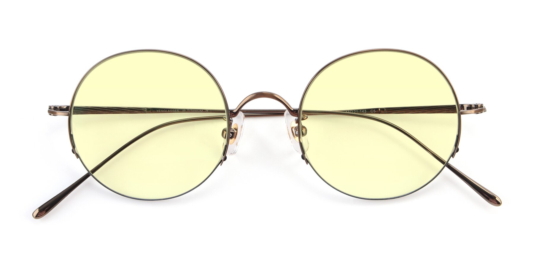 Folded Front of Harry in Bronze with Light Yellow Tinted Lenses