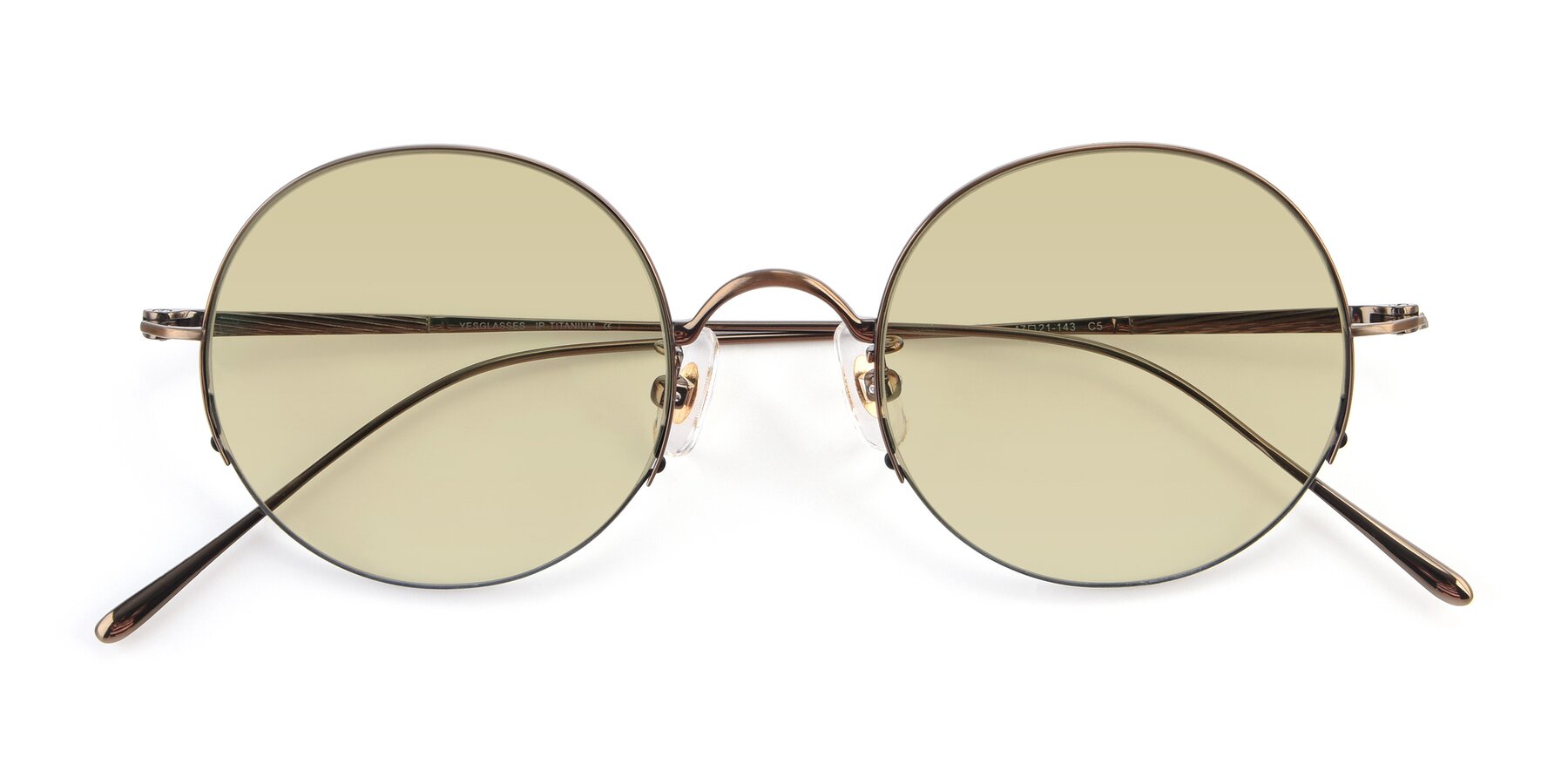 Folded Front of Harry in Bronze with Light Champagne Tinted Lenses