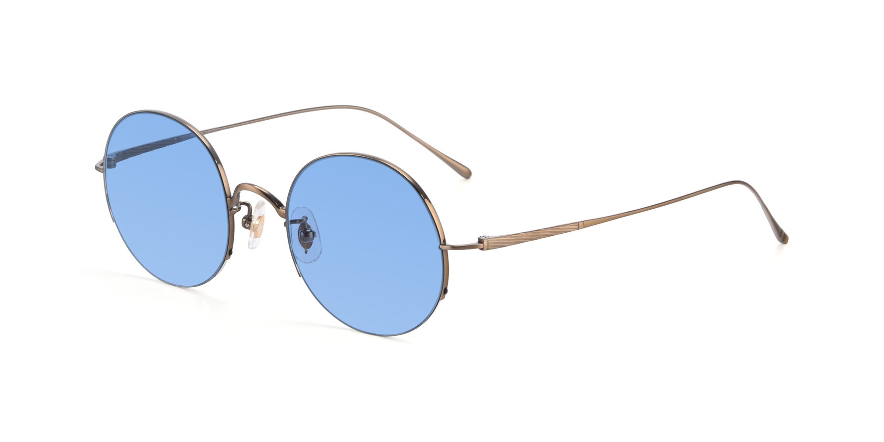 Angle of Harry in Bronze with Medium Blue Tinted Lenses