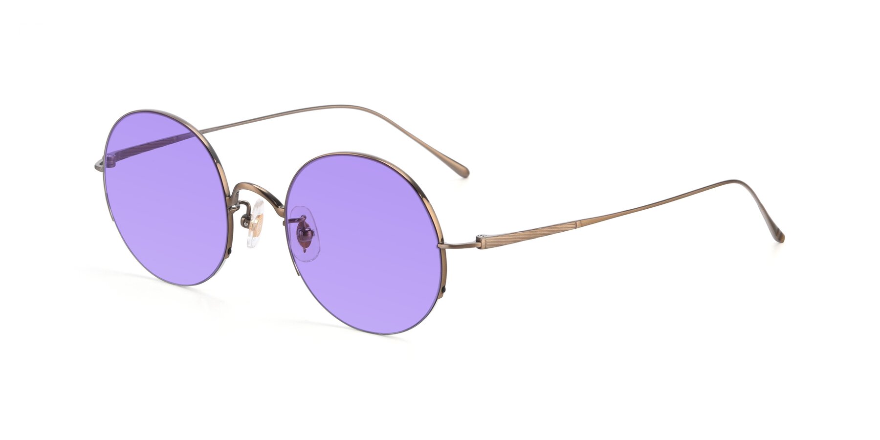 Angle of Harry in Bronze with Medium Purple Tinted Lenses