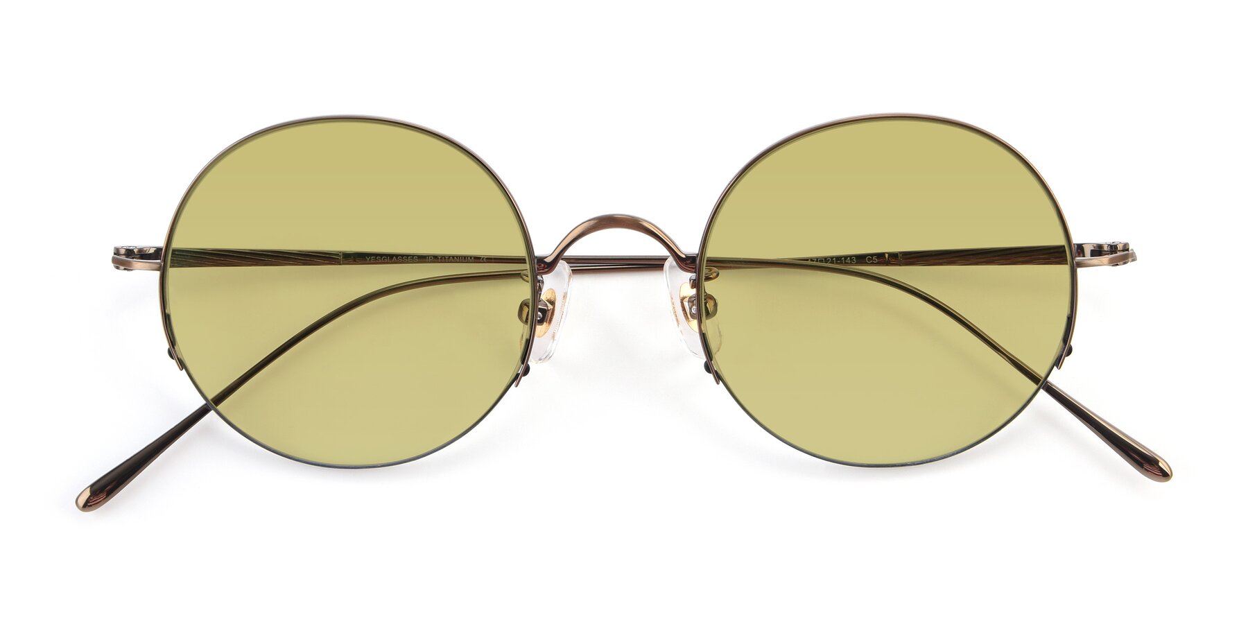 Folded Front of Harry in Bronze with Medium Champagne Tinted Lenses