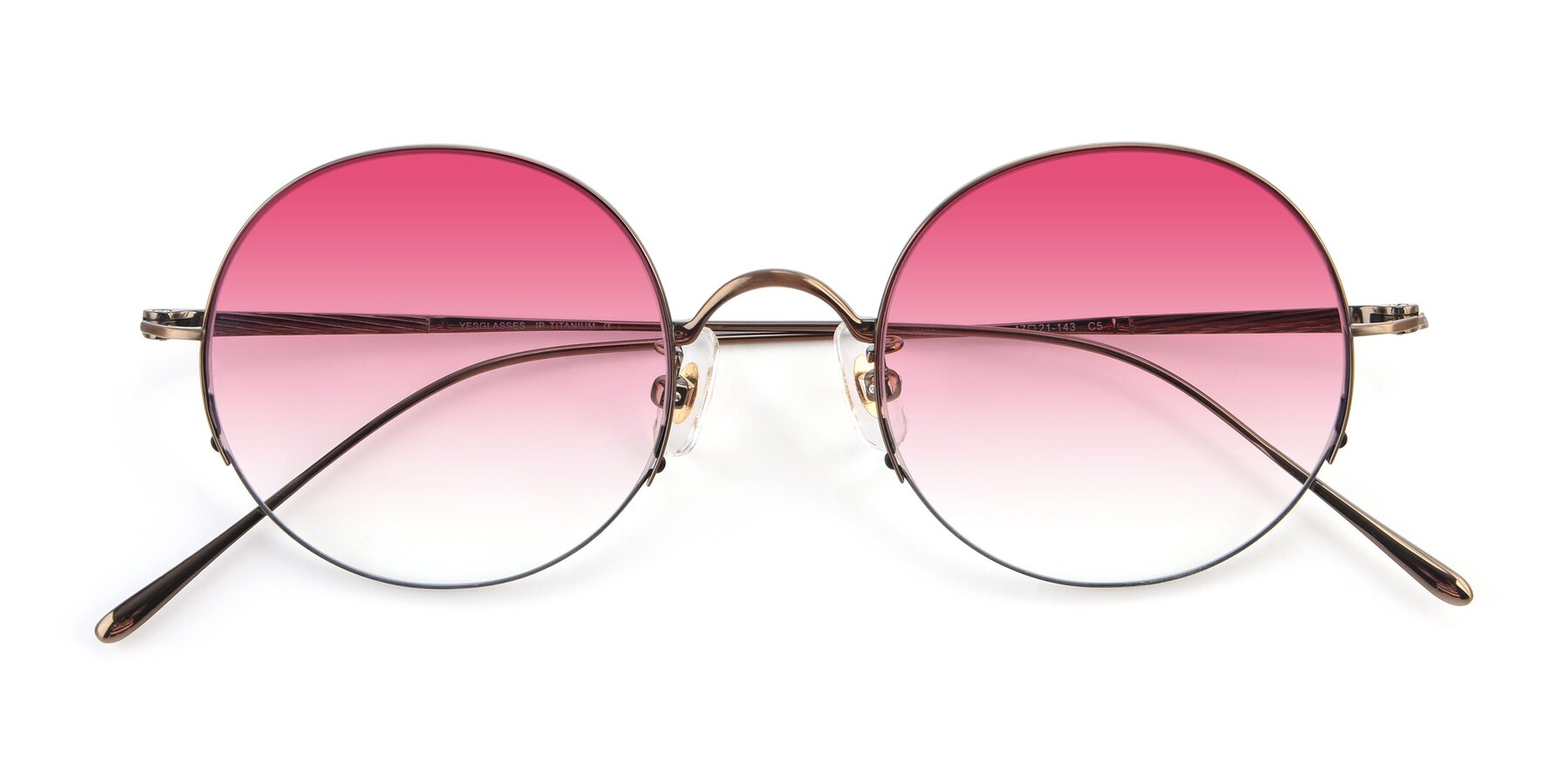 Folded Front of Harry in Bronze with Pink Gradient Lenses