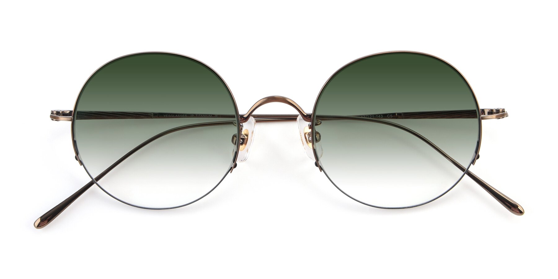 Folded Front of Harry in Bronze with Green Gradient Lenses
