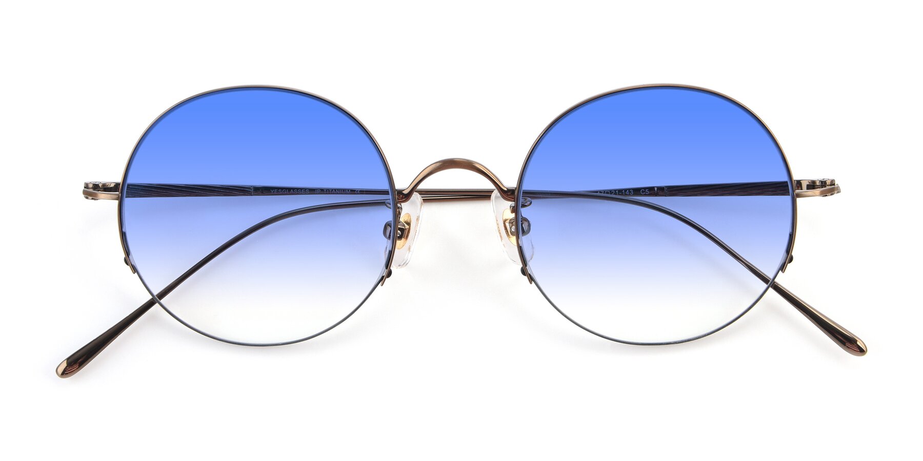 Folded Front of Harry in Bronze with Blue Gradient Lenses
