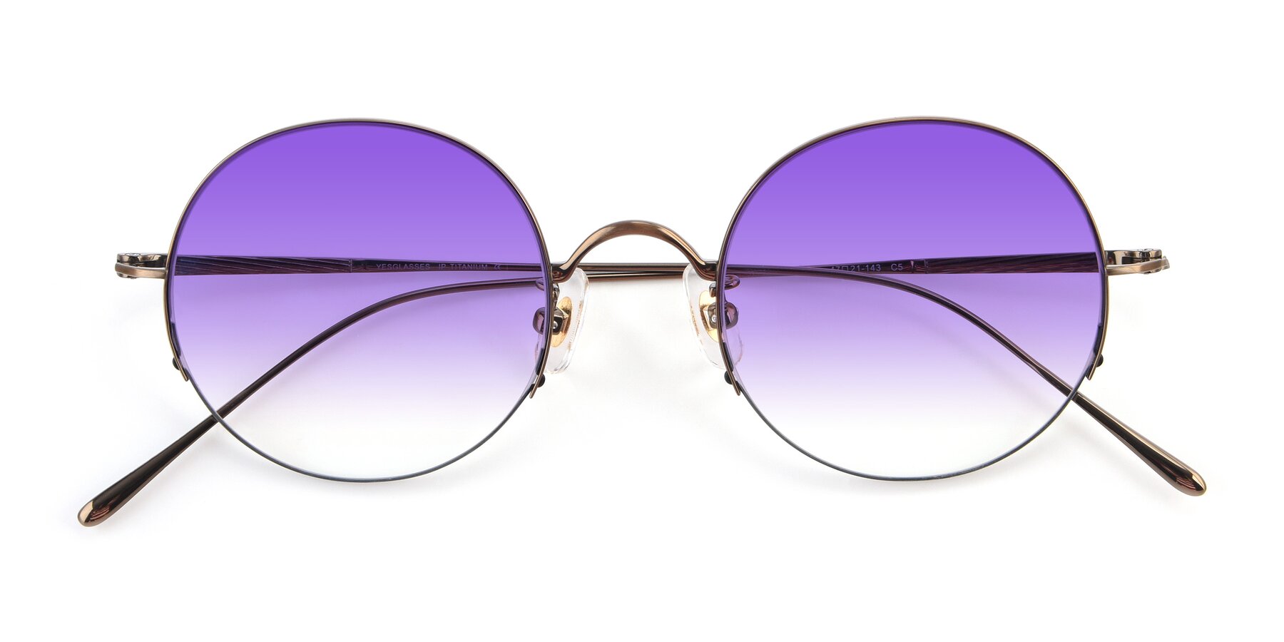 Folded Front of Harry in Bronze with Purple Gradient Lenses