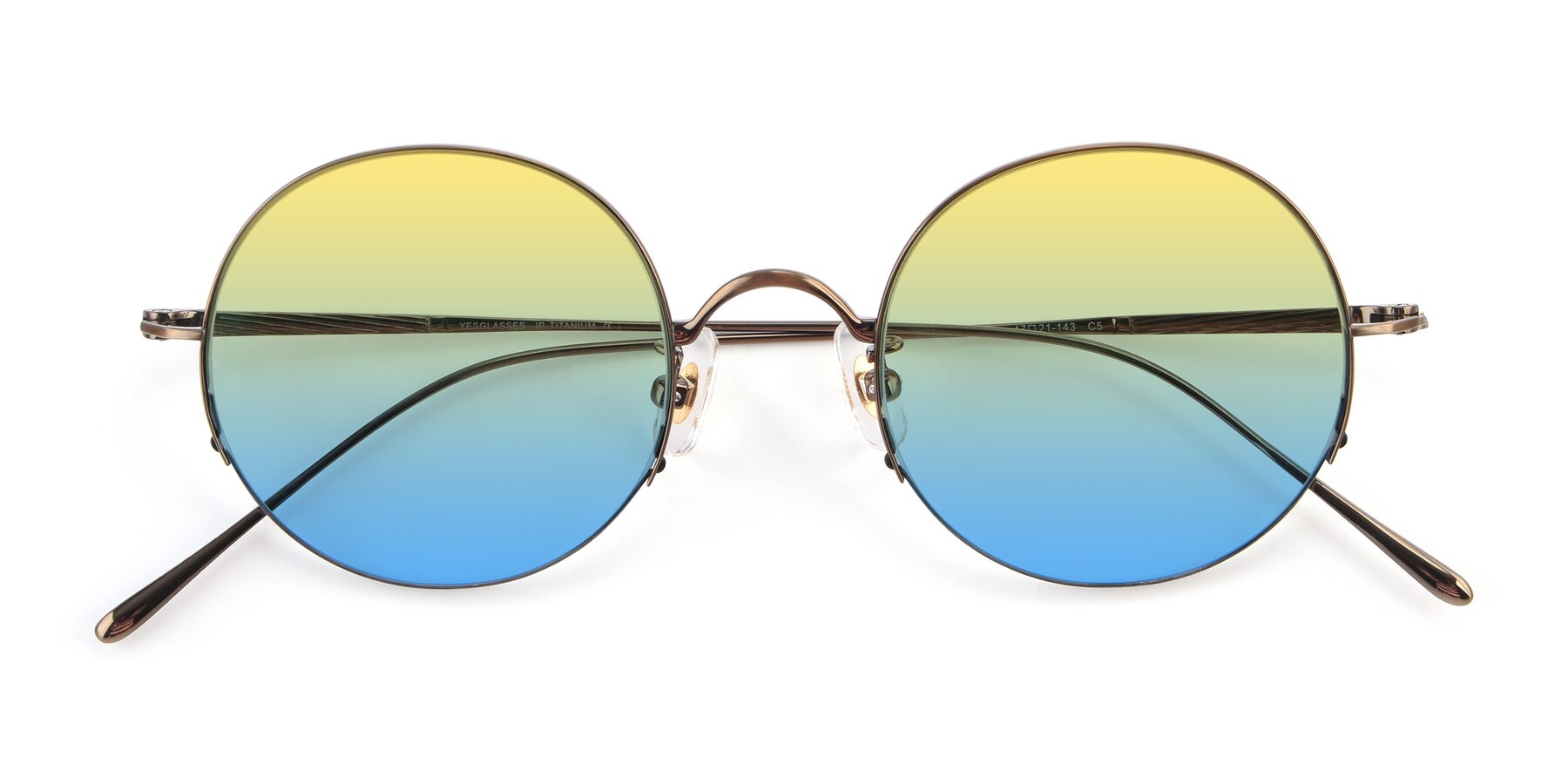 Folded Front of Harry in Bronze with Yellow / Blue Gradient Lenses
