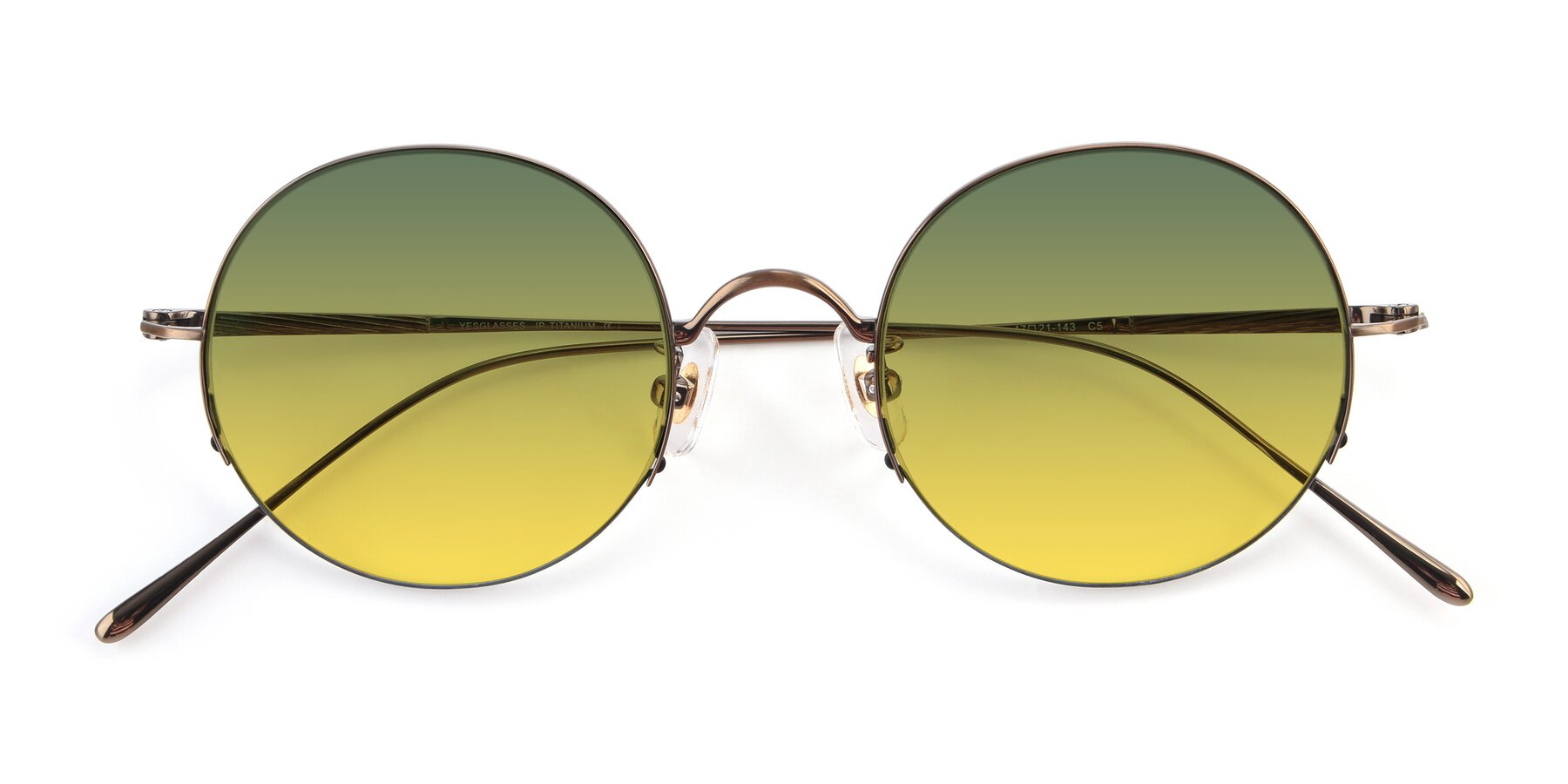 Folded Front of Harry in Bronze with Green / Yellow Gradient Lenses