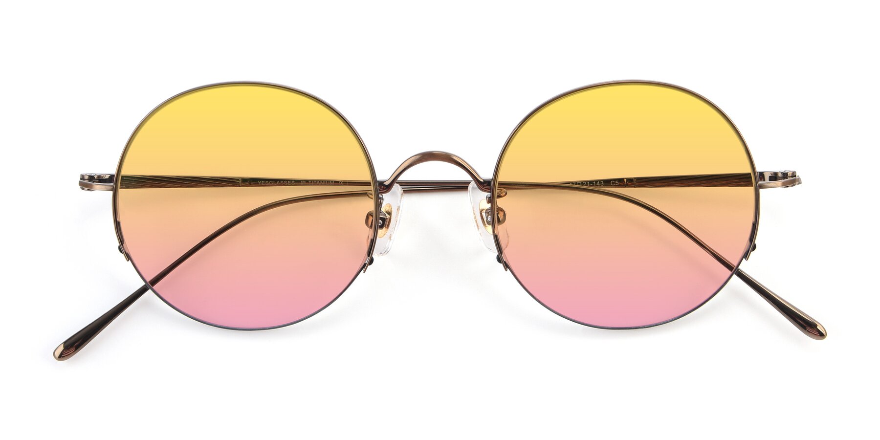 Folded Front of Harry in Bronze with Yellow / Pink Gradient Lenses
