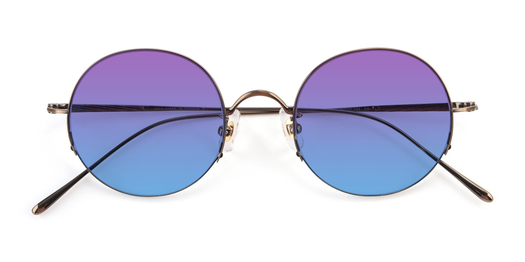 Folded Front of Harry in Bronze with Purple / Blue Gradient Lenses