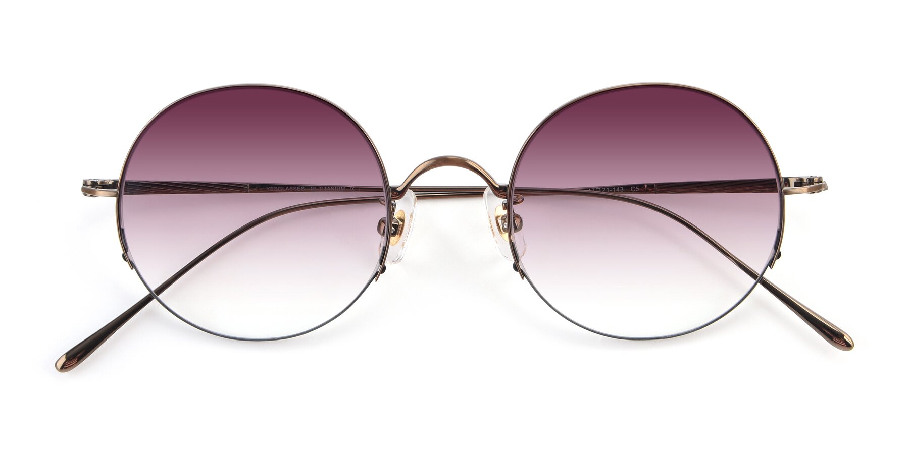 Folded Front of Harry in Bronze with Wine Gradient Lenses