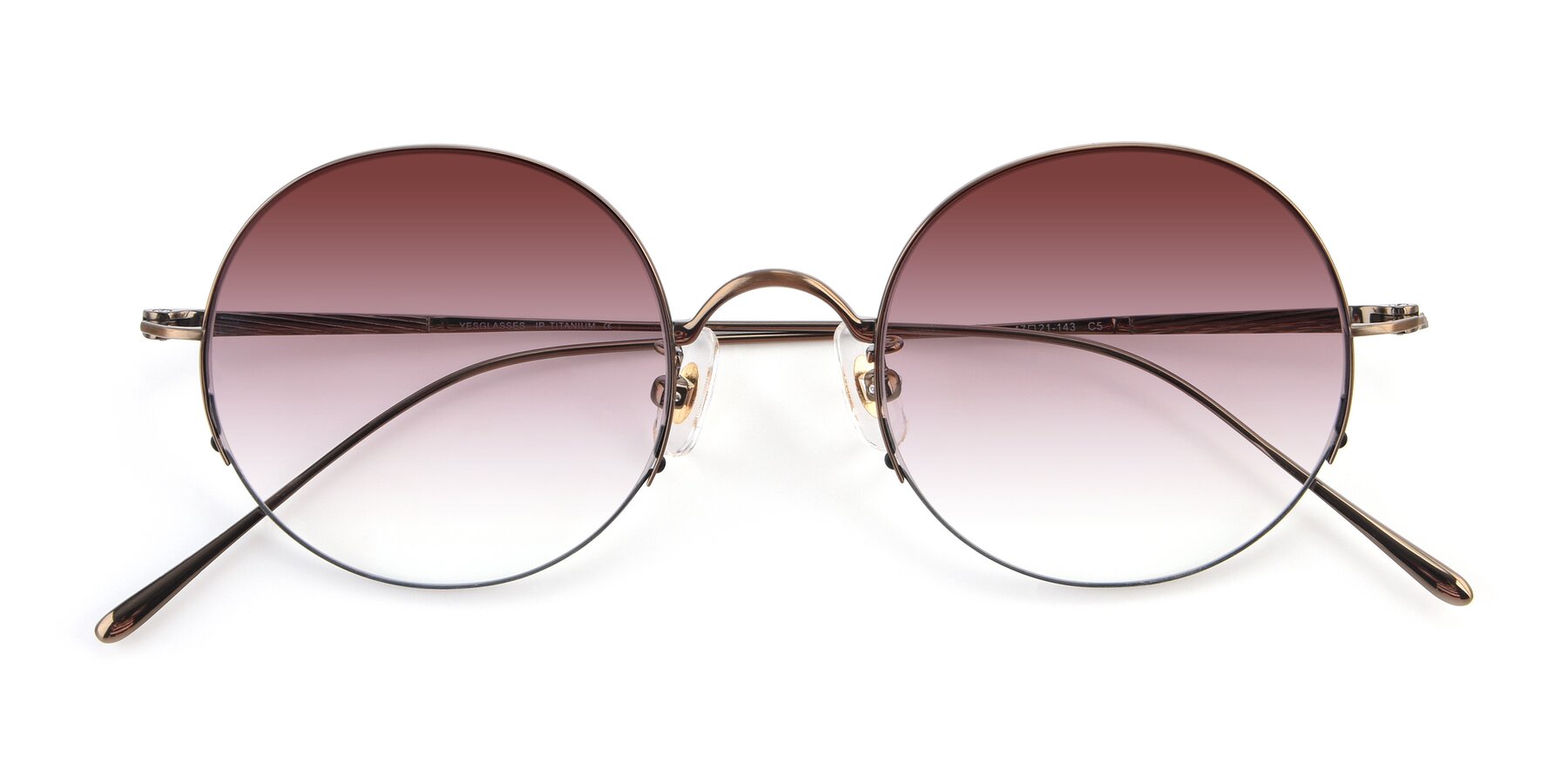 Folded Front of Harry in Bronze with Garnet Gradient Lenses