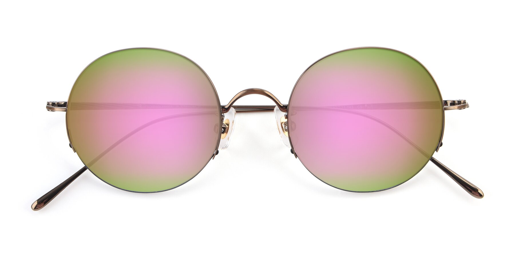 Folded Front of Harry in Bronze with Pink Mirrored Lenses