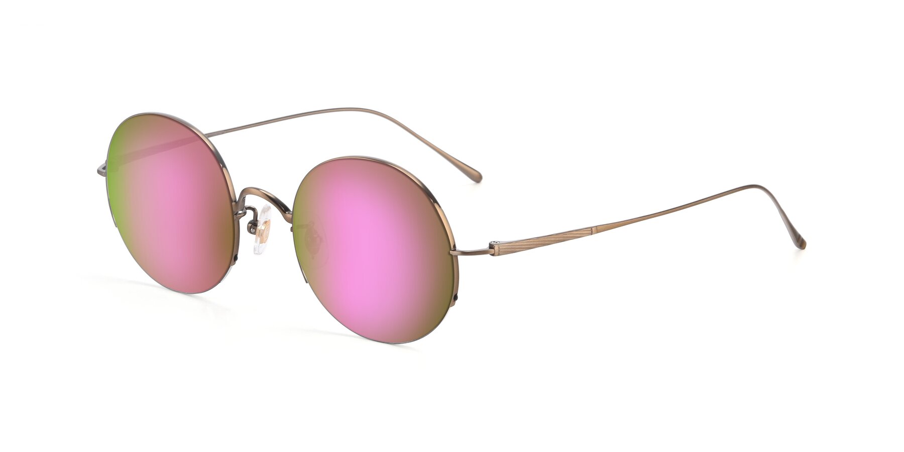Angle of Harry in Bronze with Pink Mirrored Lenses