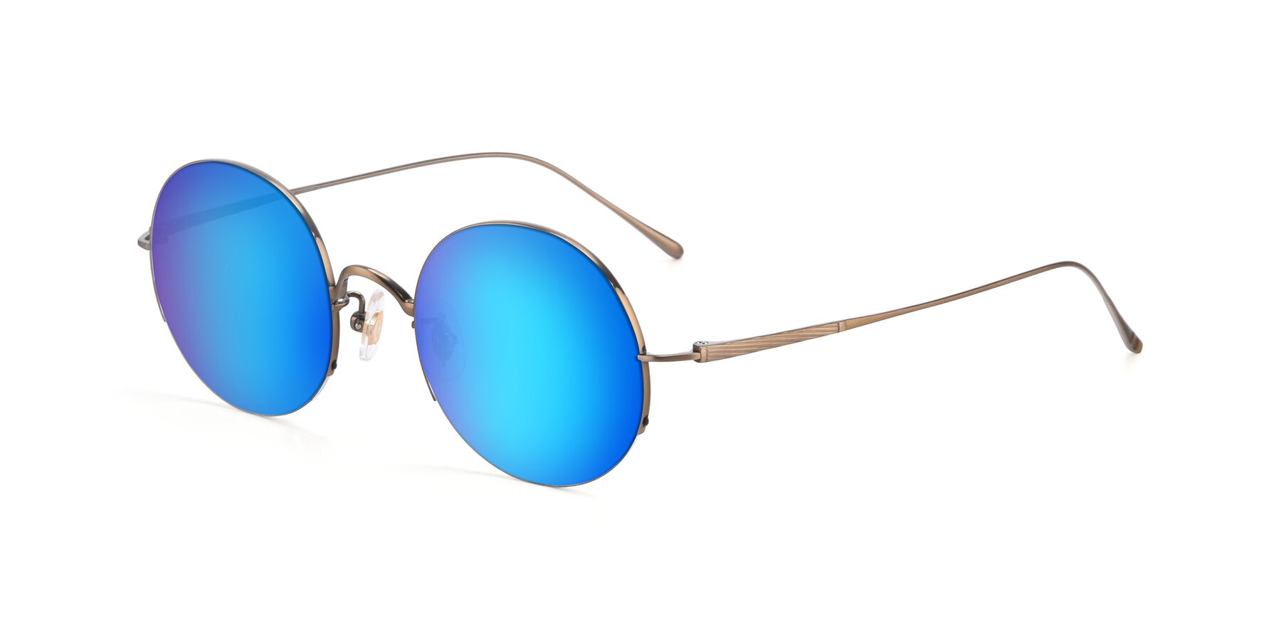 Angle of Harry in Bronze with Blue Mirrored Lenses