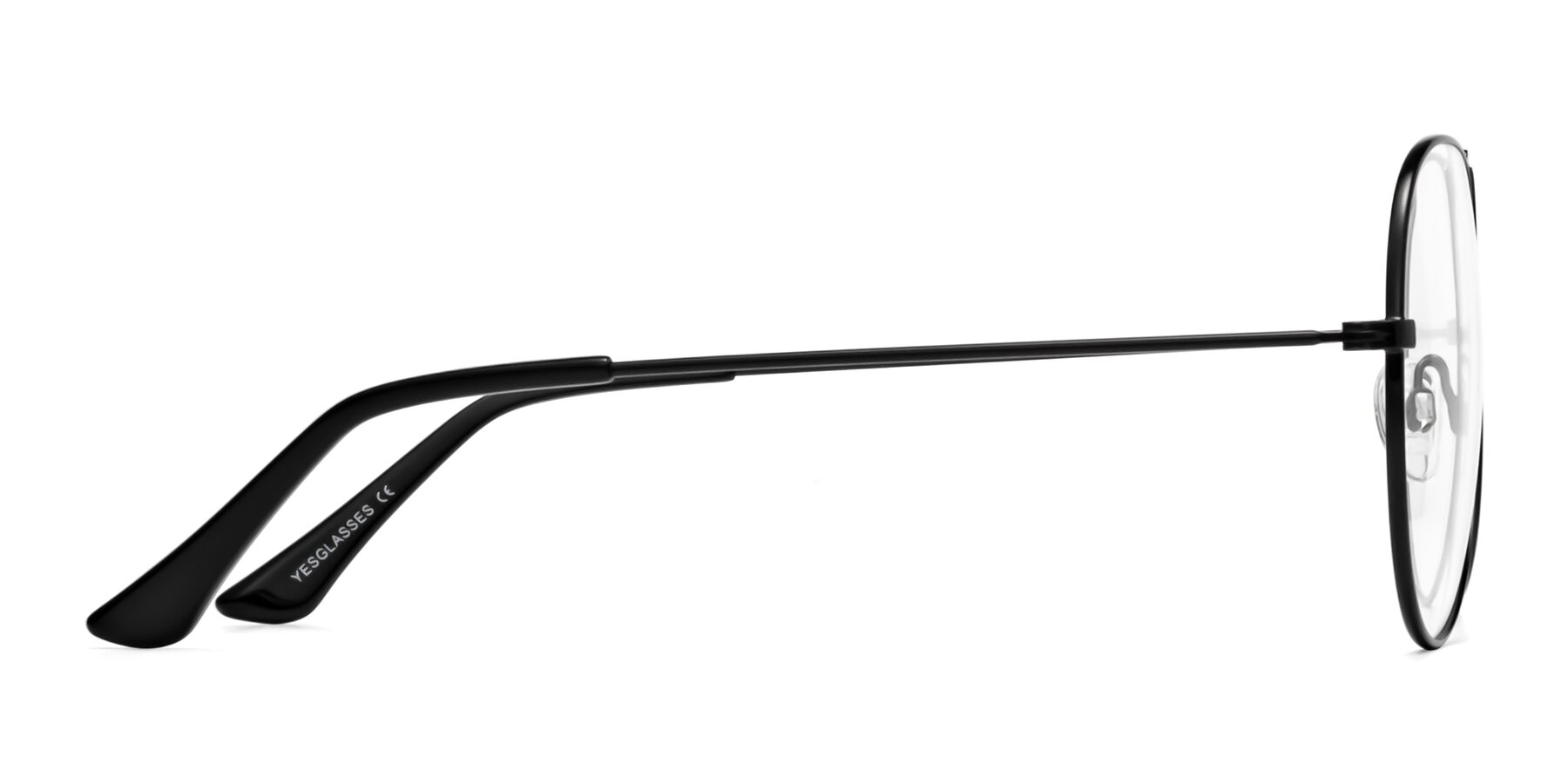 Side of Paradise in Black with Clear Reading Eyeglass Lenses