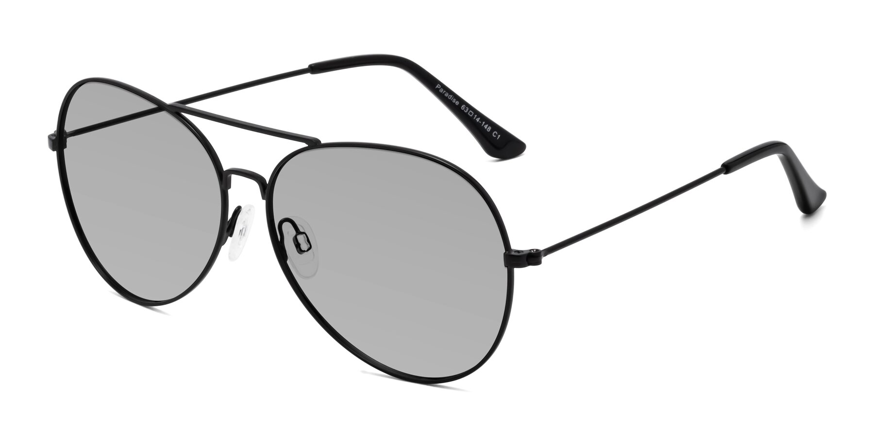 Angle of Paradise in Black with Light Gray Tinted Lenses