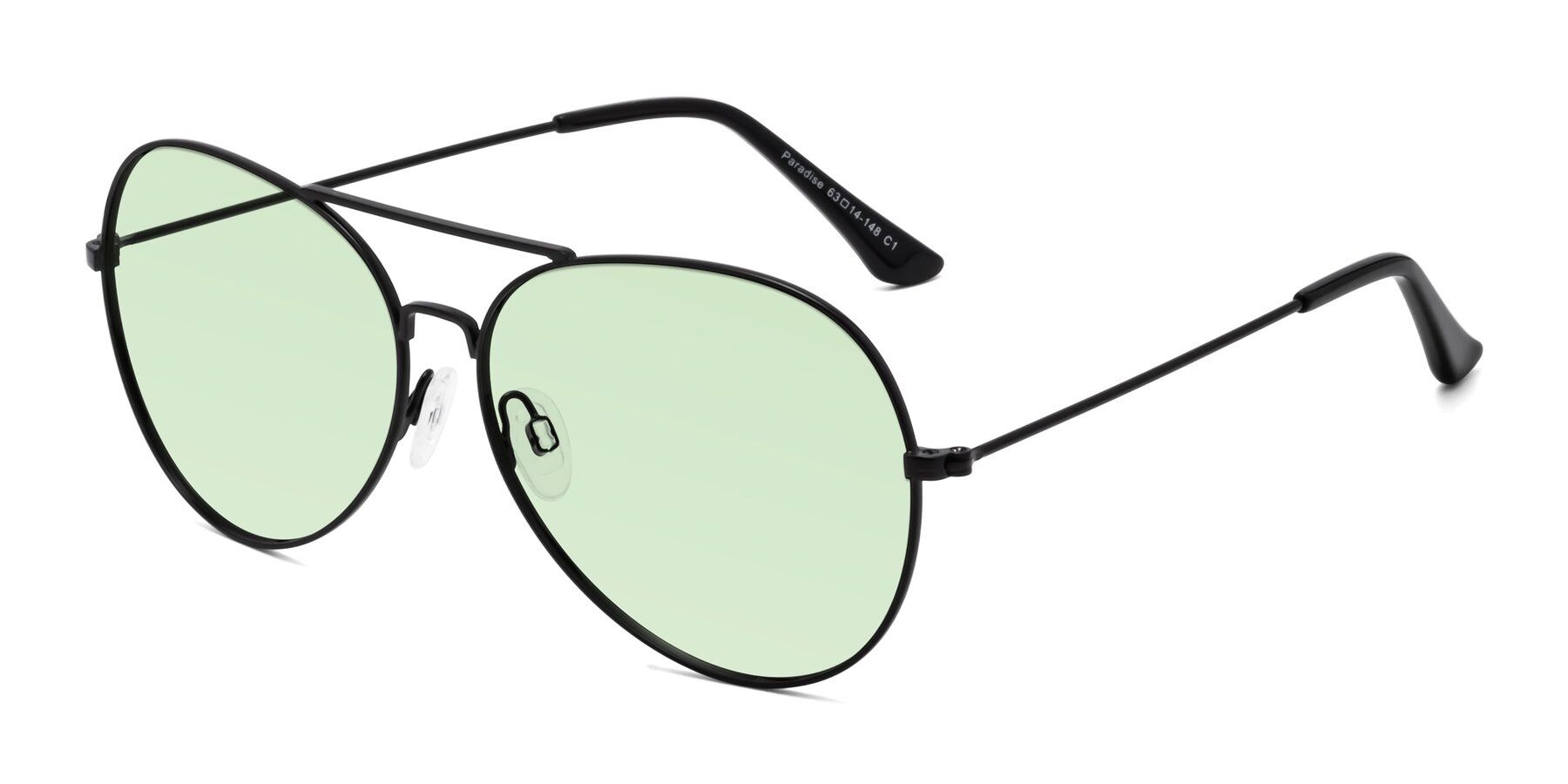 Angle of Paradise in Black with Light Green Tinted Lenses