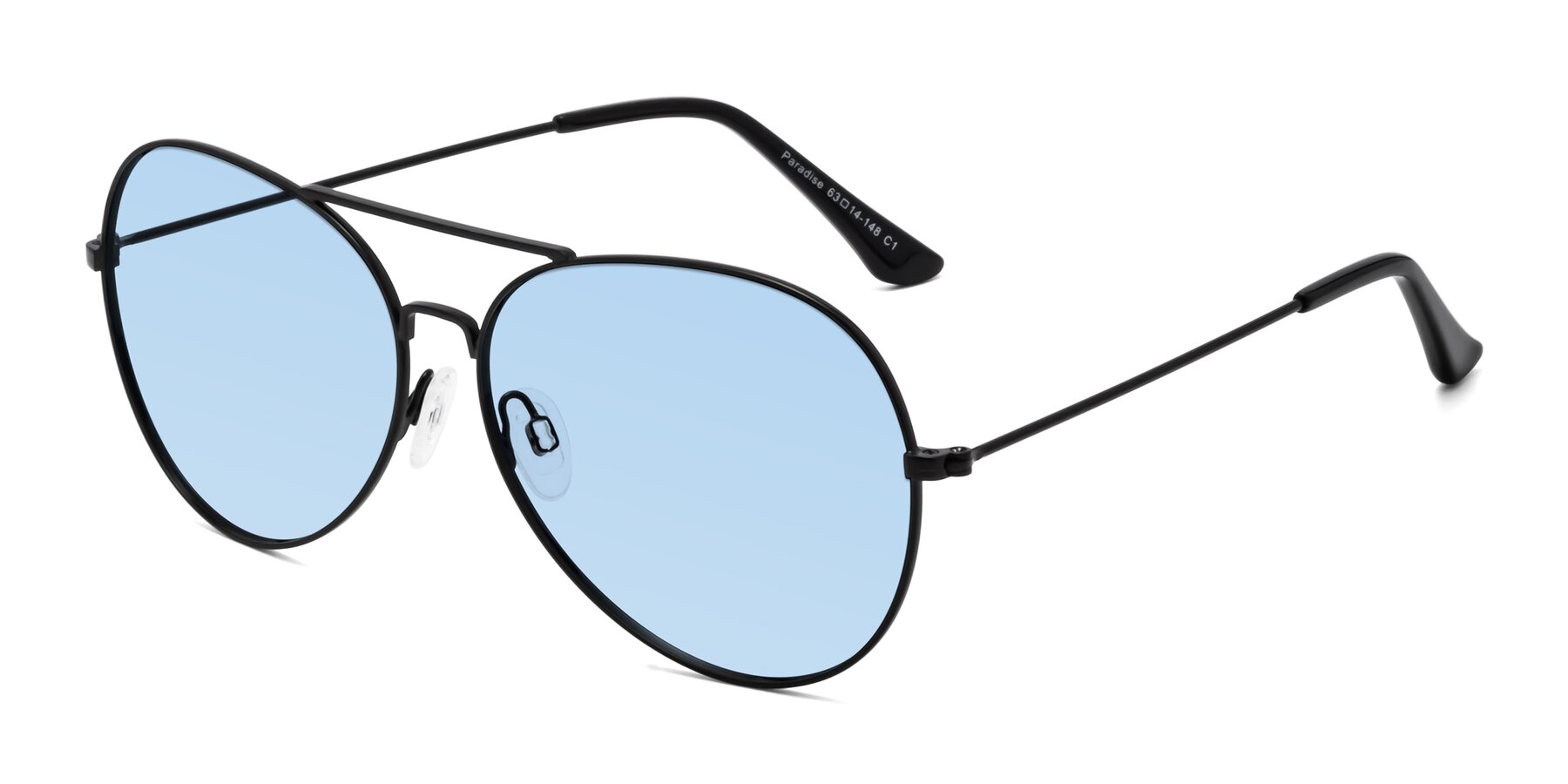 Angle of Paradise in Black with Light Blue Tinted Lenses